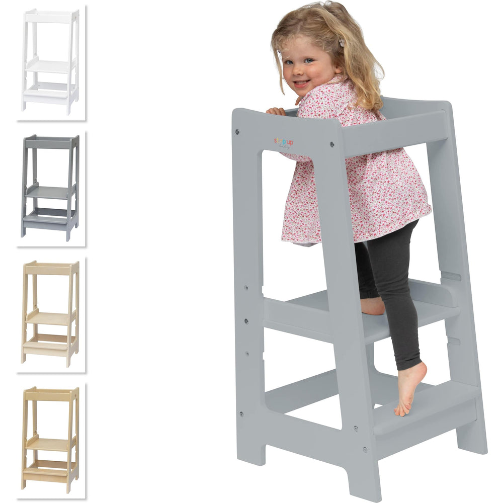 Our Montessori Toddler Tower with adjustable step